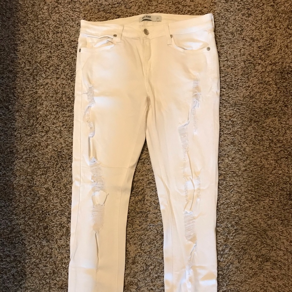 White ripped jeans